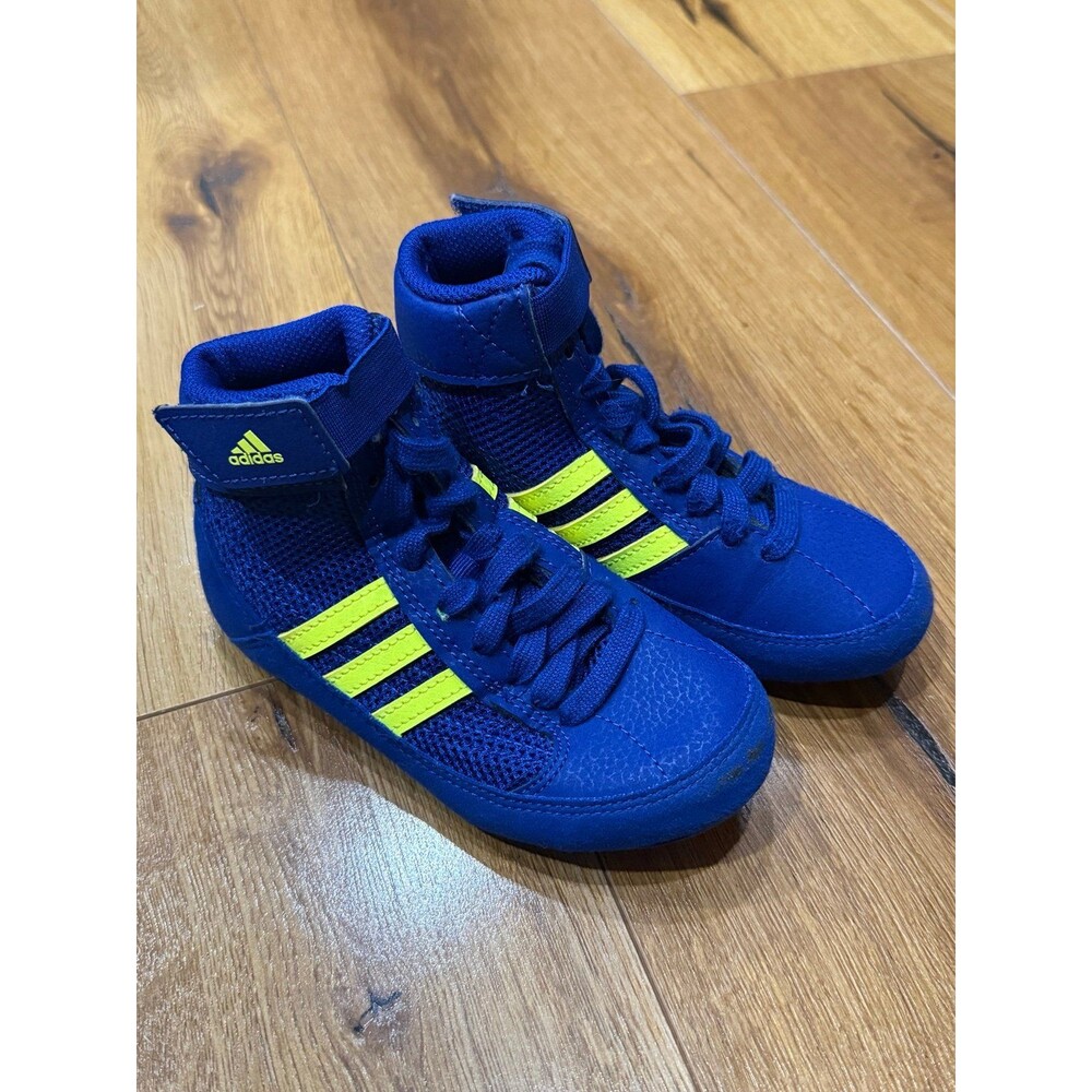 Adidas Blue & Yellow Wrestling Shoes Kids Size 10